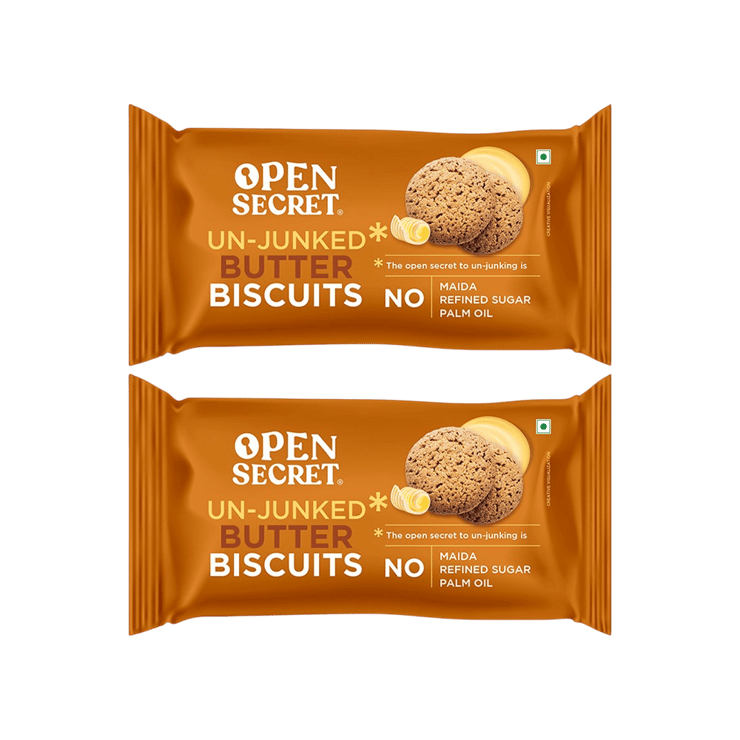 Open Secret Zero Maida Healthy Millet Biscuit - Butter - Pack of 2