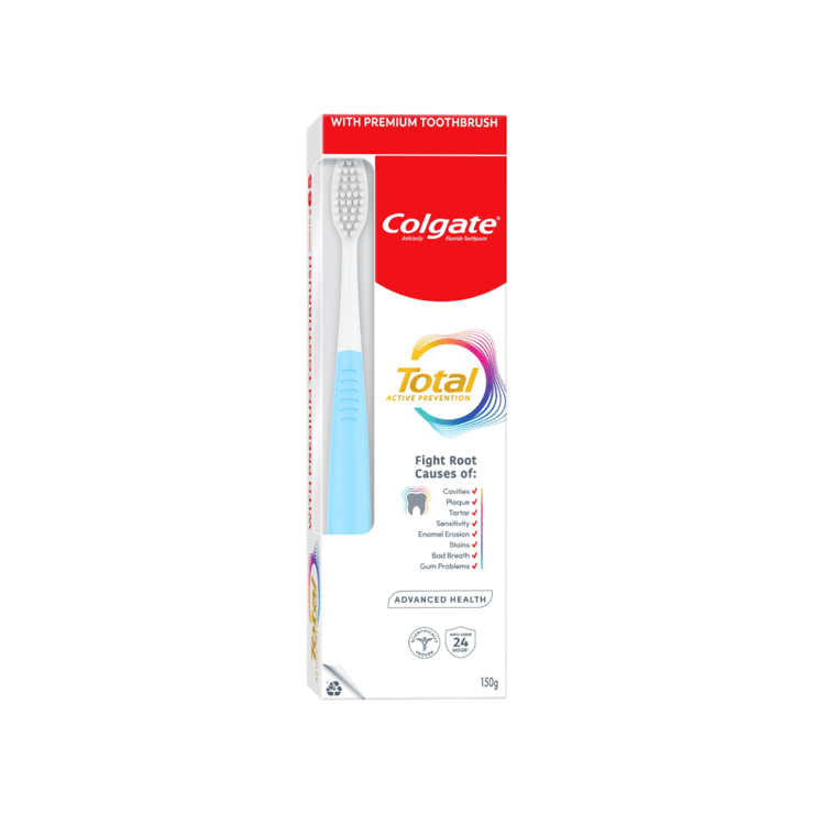 Colgate Total Advanced Health Antibacterial Toothpaste - 150 g + 1 toothbrush