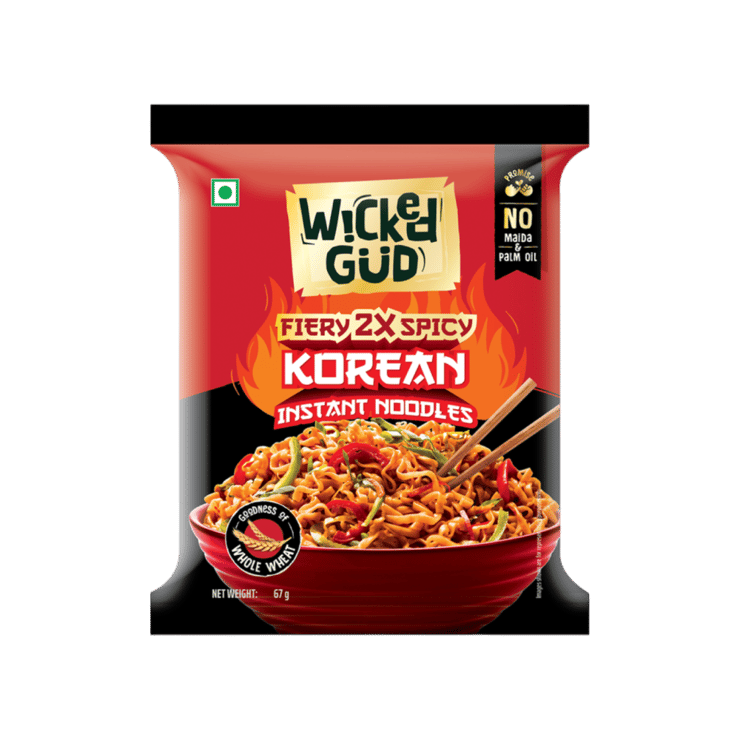 WickedGud Fiery 2X Spicy Korean Instant Noodles - 67 g