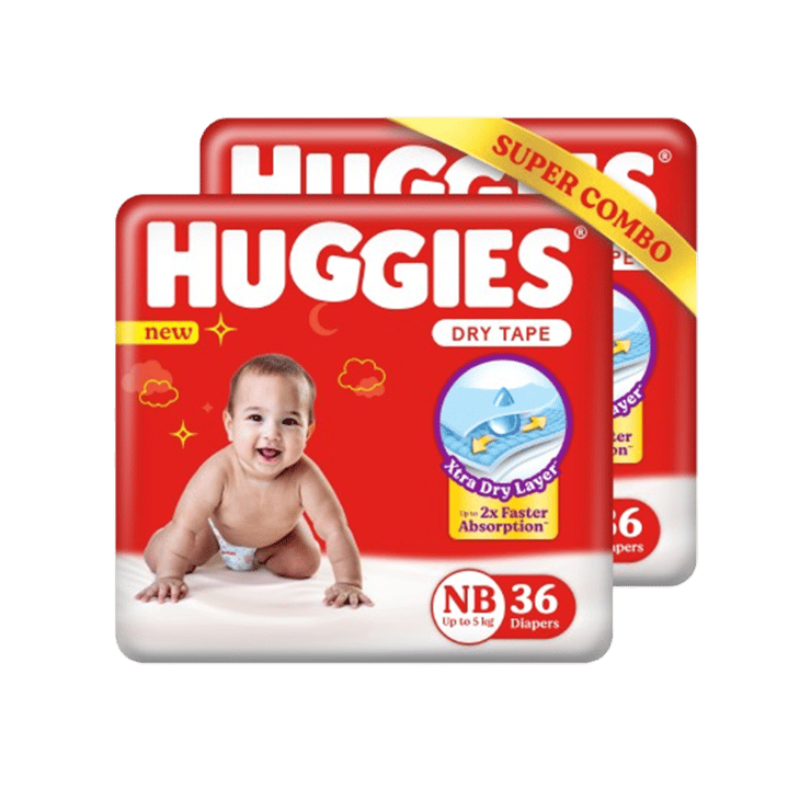 Huggies Baby Dry Tape Baby Diaper (New Born)