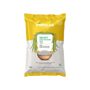 Popular Essentials Select Raw Sonamasuri Rice (Medium Grain) - 5 kg