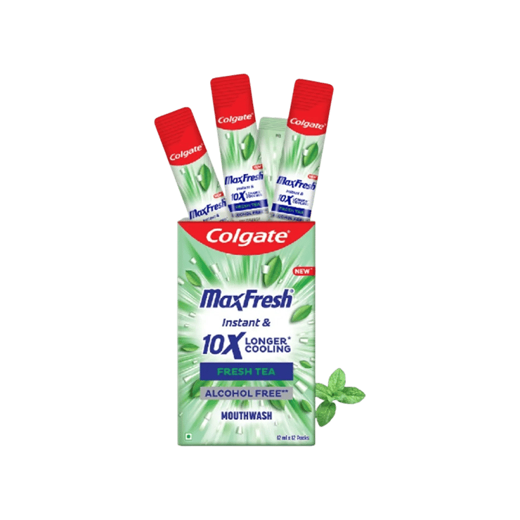 Colgate MaxFresh Fresh Tea Antibacterial Mouthwash Sachet - 12 x 12 ml