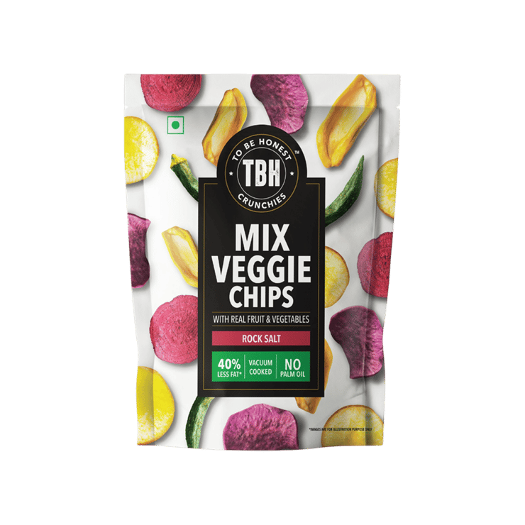To Be Honest Mix Veggie Chips (Rock salt) - 60 g