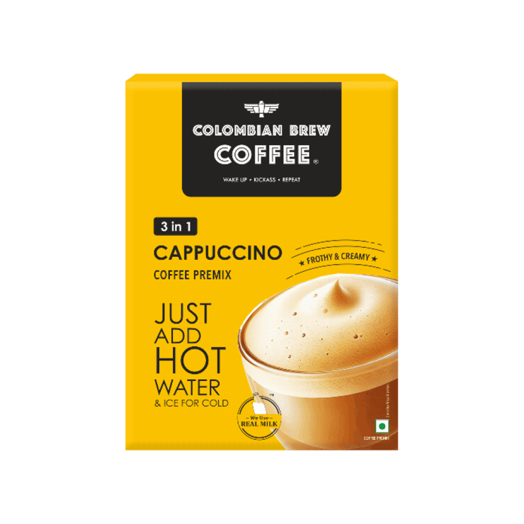Colombian Brew Coffee Cappuccino Coffee Premix - 8 x 20 g