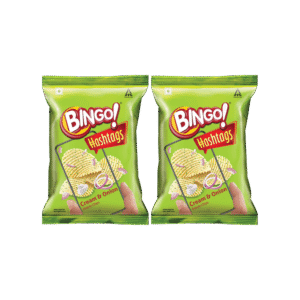 Bingo Hashtags Cream and Onion Potato Chips - Pack of 2 - 2 x 53 g