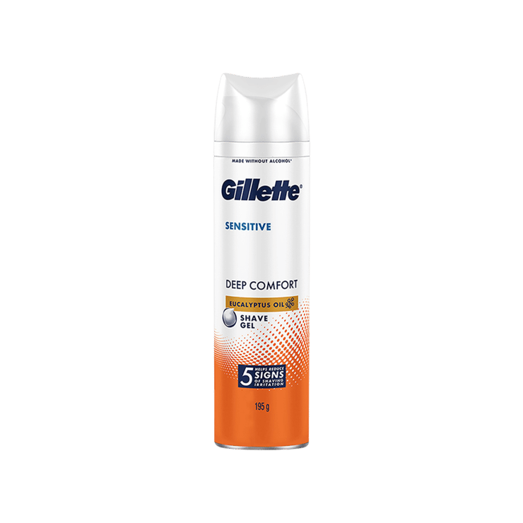 Gillette Deep Comfort Shaving Gel With Aloe Vera Sensitive - 195 g
