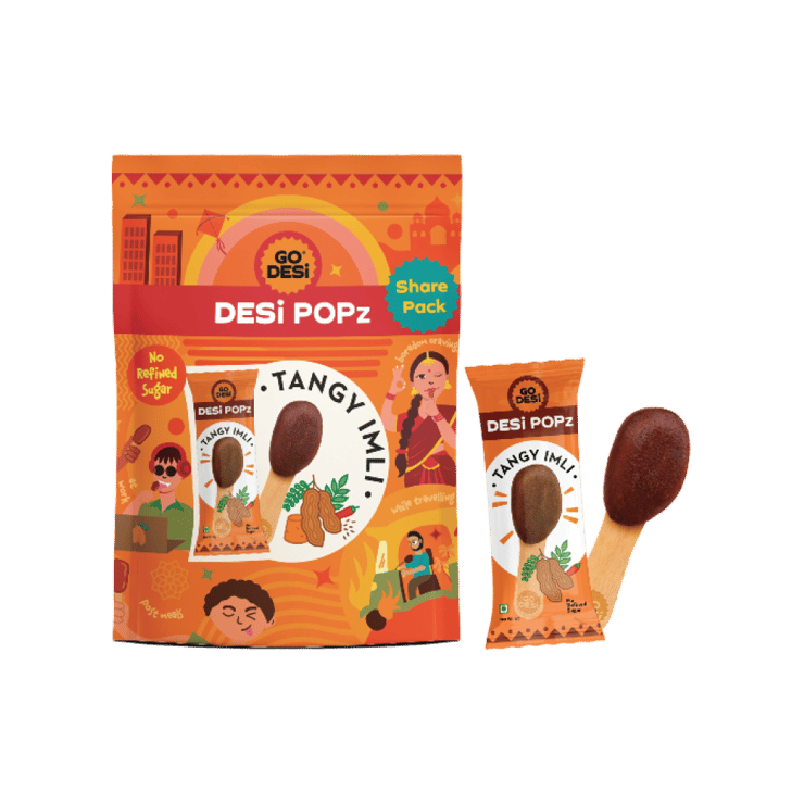 GO DESi Tangy Imli Desi Popz Lollipop Candy - 8 pieces