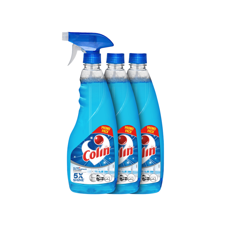 Colin Glass Cleaner Liquid Spray - 3 x 500 ml