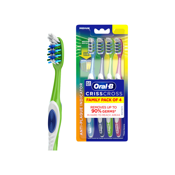 Oral-B Criss Cross Toothbrush - 1 pack (4 pieces)
