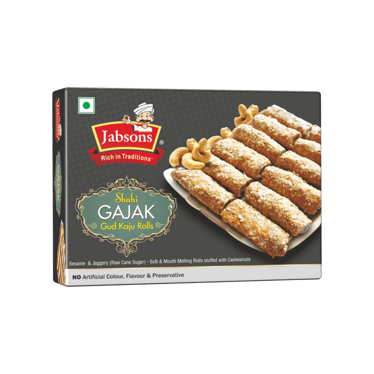Shahi Gajak Gud Kaju Rolls by Jabsons - 175 g