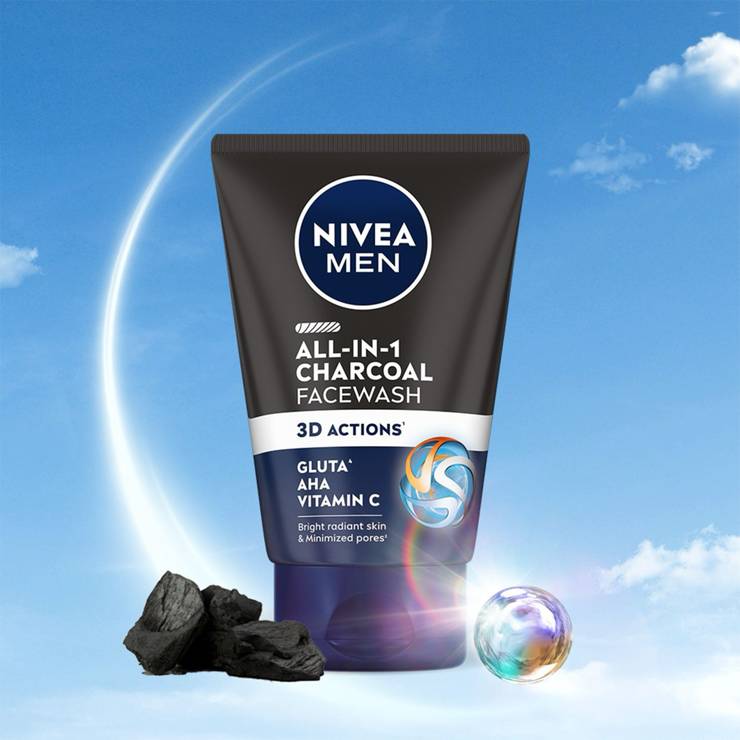 Nivea Men All-In-1 Charcoal Face Wash 100 g - 100 g