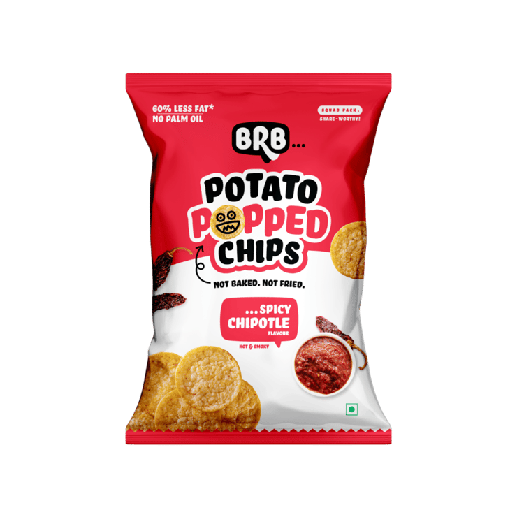 BRB Potato Popped Chips (Spicy Chipotle Flavour) - 48 g