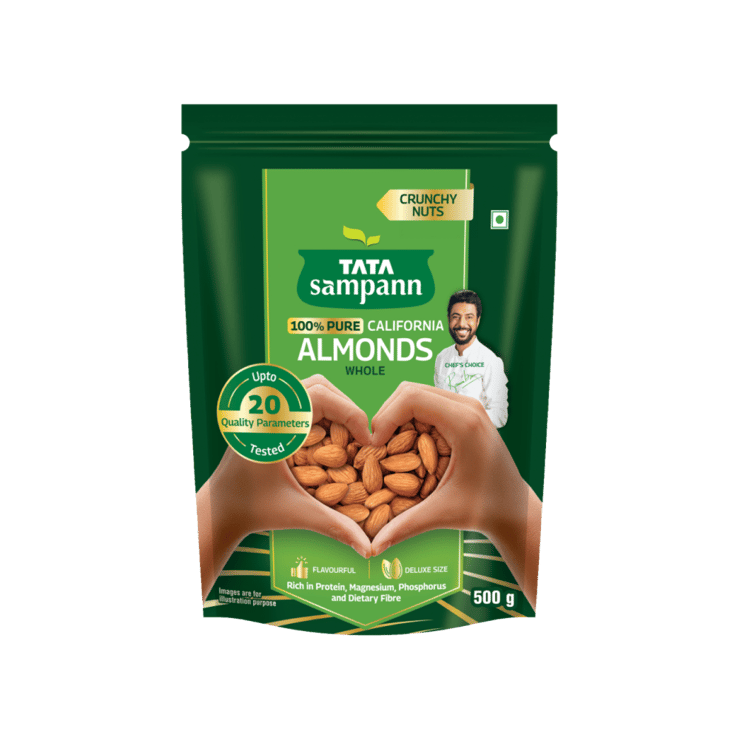 Tata Sampann Pure California Almonds (Hirave Badam) - 500 g