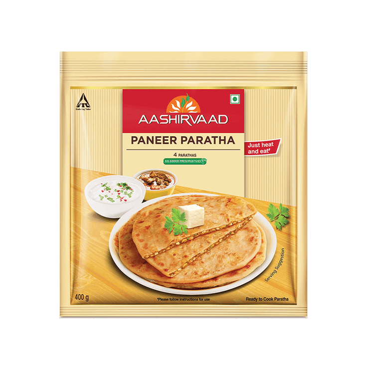 Aashirvaad Paneer Paratha (Heat & Eat) - 400 g