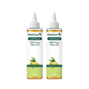 WishCare Cold Pressed 100% Pure Olive Oil - Pack of 2 - 2 x 200 ml