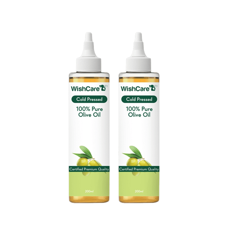 WishCare Cold Pressed 100% Pure Olive Oil - Pack of 2 - 2 x 200 ml