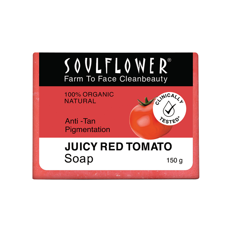 Soulflower Juicy Red Tomato Soap for Tan Removal - 150 g