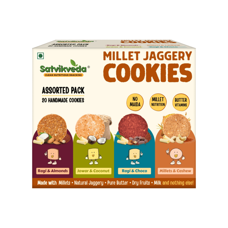 Satvikveda Millet Jaggery Assorted Cookies Biscuits