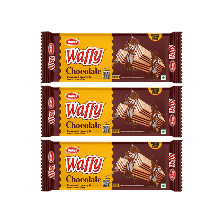 Dukes Waffy Chocolate Wafers - Pack of 3 - 3 x 55 g