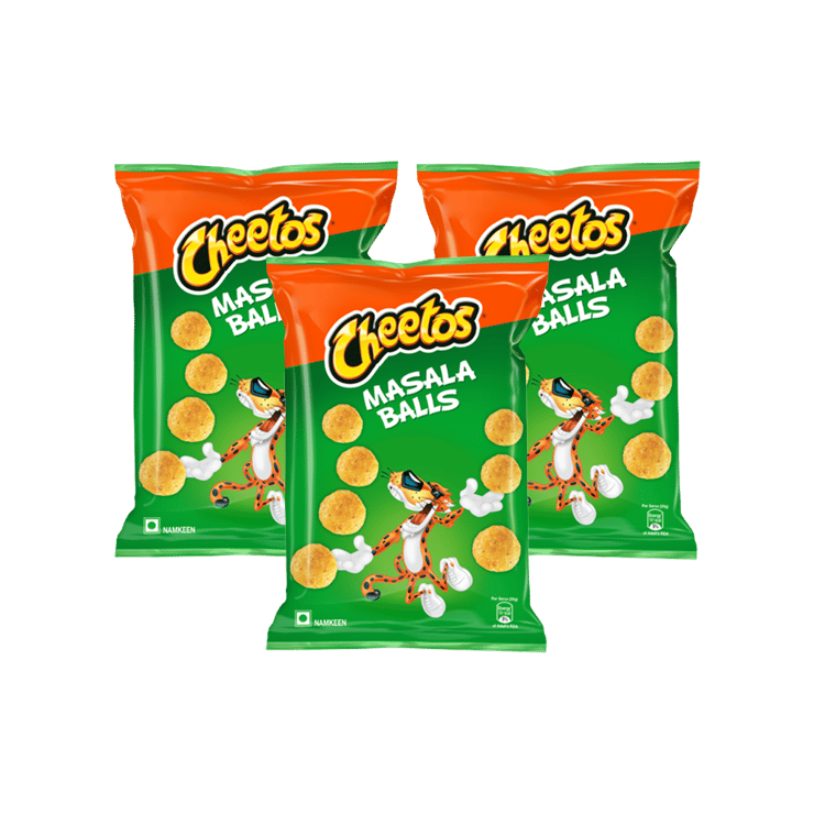 Cheetos Masala Balls Crisps - Pack of 3 - 3 x 84 g