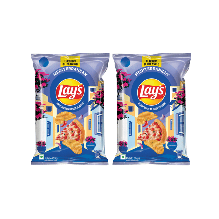 Lay's Mediterranean Pizza Potato Chips - Pack of 2 - 2 x 78 g
