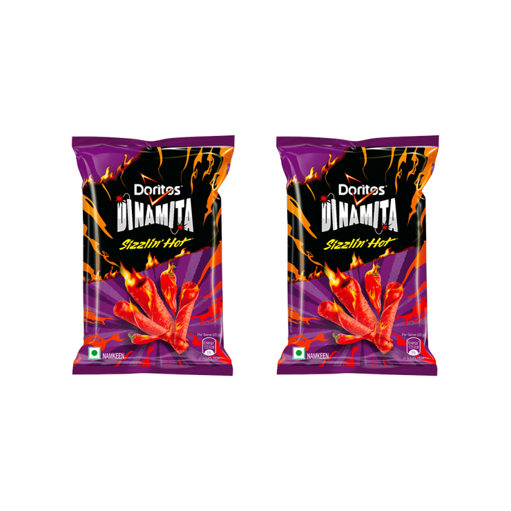 Doritos Dinamita Sizzling Hot Nachos Crips - Pack of 2 - 2 x 56 g