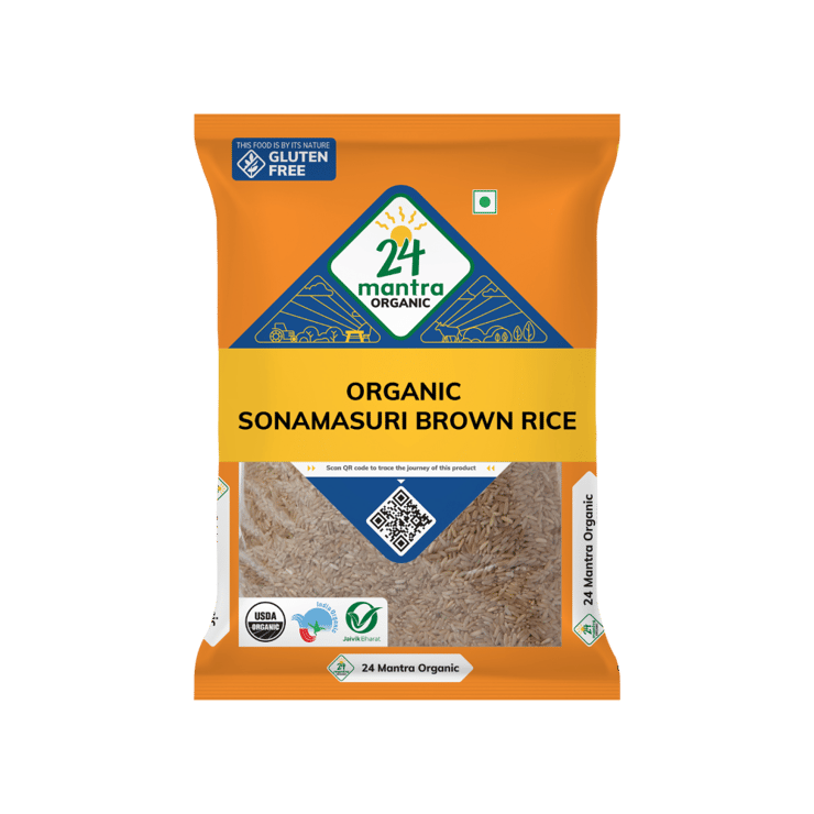 24 Mantra Organic Brown Sonamasuri Rice - 1 kg