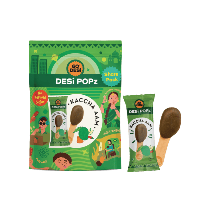 GO DESi Kaccha Aam Desi Popz Lollipop Candy - 8 pieces