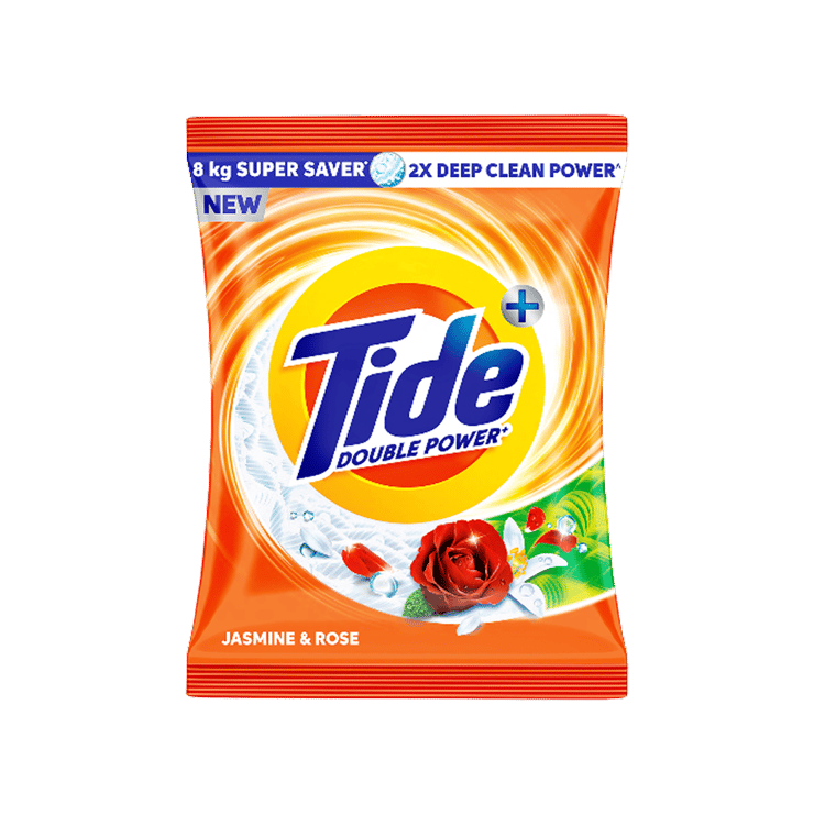 Tide Plus Double Power Washing Detergent Powder (Jasmine & Rose) - 8 kg