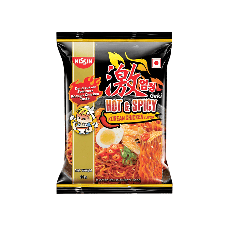 Nissin Geki Korean Ramen Spicy Chicken Flavoured Instant Noodles - 80 g