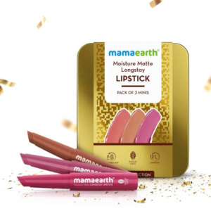 Mamaearth Moisture Matte Long Stay Mini Lipstick Kit (Nude Perfection) - 1 pack (3 pieces)