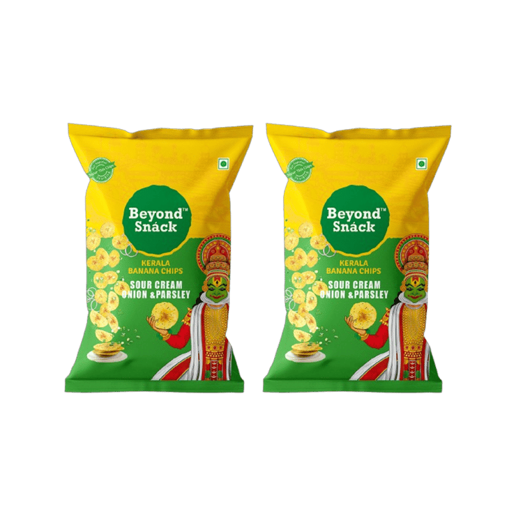 Beyond Snack Kerala Sour Cream, Onion & Parsley Banana Chips - Pack of 2 - 2 x 70 g