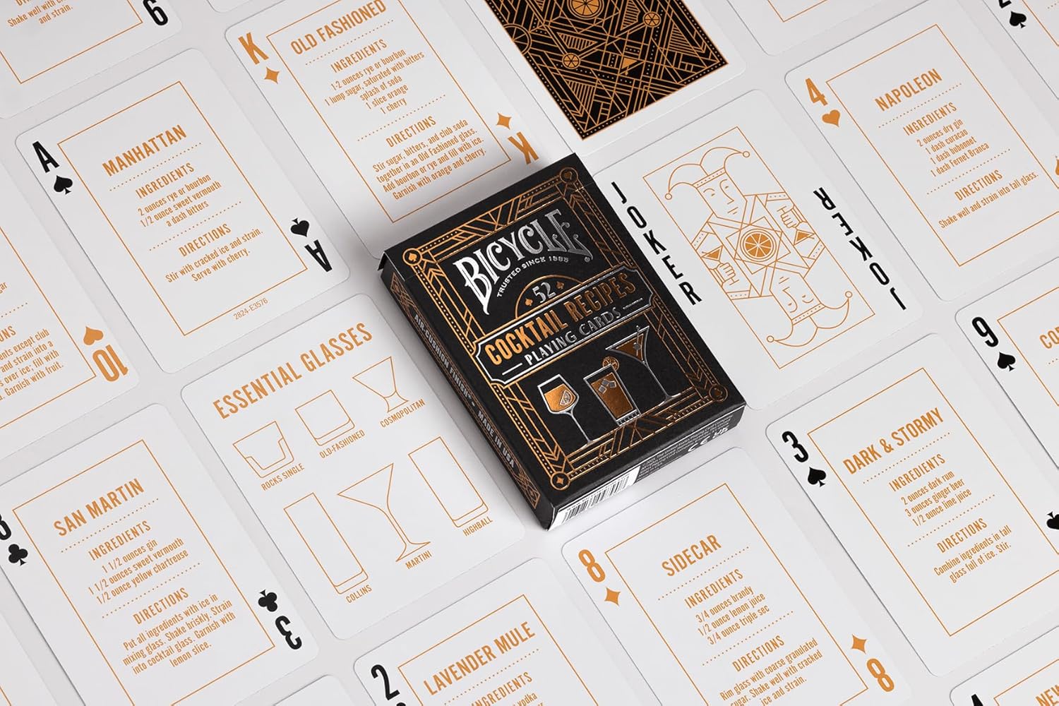 Bicycle Cocktail Playing Cards, Includes 52 Cocktail Recipes Featuring Old Fashioned, Margarita, Moscow Mule, Daiquiri, and Mojito Cocktail Recipes, 1 Deck - Image 5