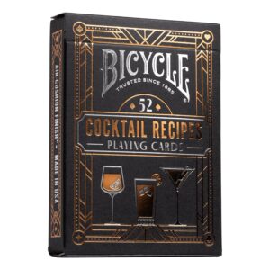 Bicycle Cocktail Playing Cards, Includes 52 Cocktail Recipes Featuring Old Fashioned, Margarita, Moscow Mule, Daiquiri, and Mojito Cocktail Recipes, 1 Deck