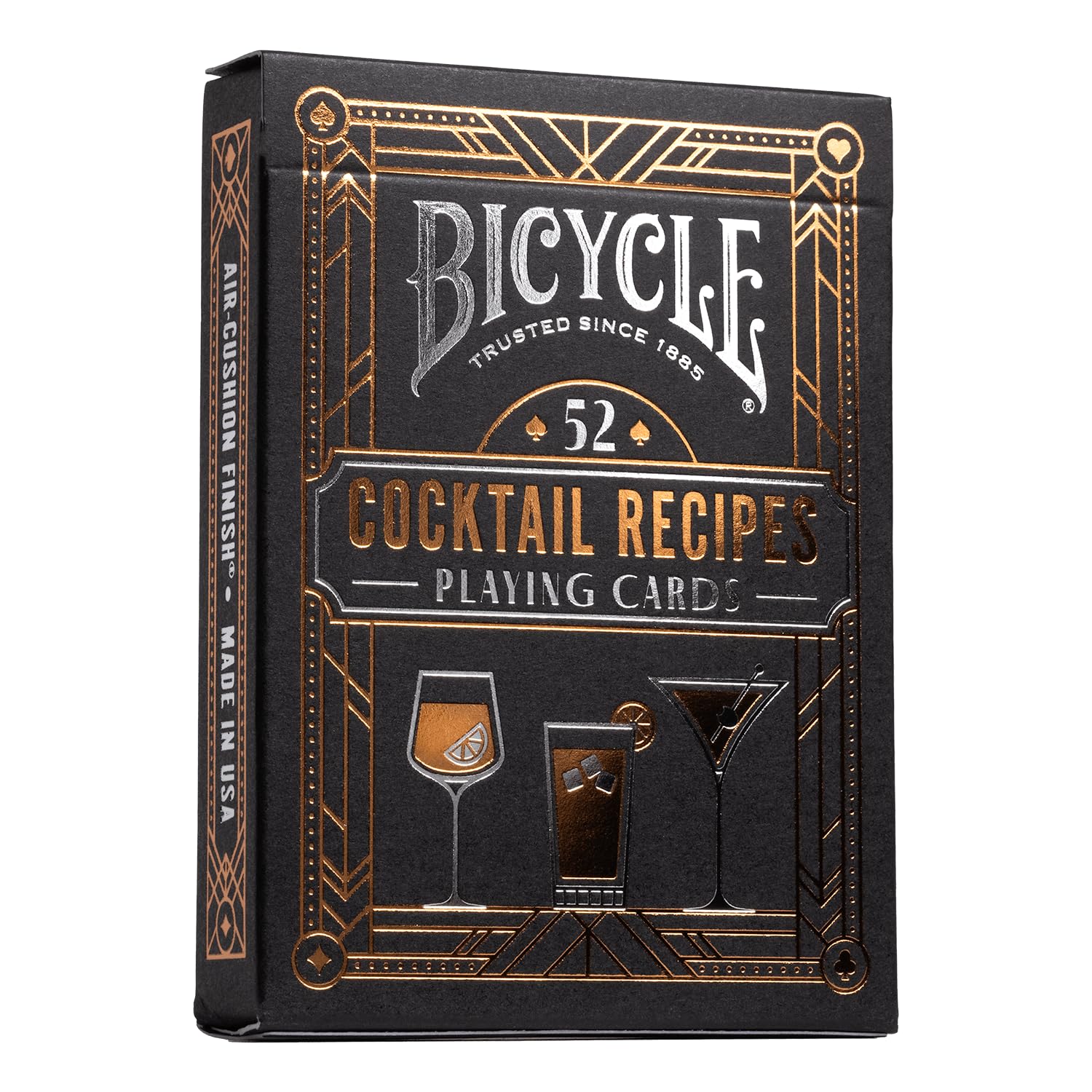 Bicycle Cocktail Playing Cards, Includes 52 Cocktail Recipes Featuring Old Fashioned, Margarita, Moscow Mule, Daiquiri, and Mojito Cocktail Recipes, 1 Deck