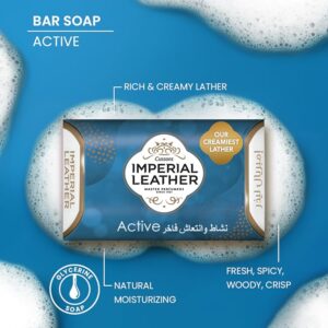 Imperial Leather Active Bathing Bar (175g) Pack of 6 | Rich Creamy Lather & Long-lasting Fragrance