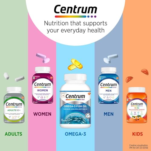 Centrum Omega 3 Fish Oil Capsules 1000mg Supplements | Omega 3 with 180mg EPA, 120mg DHA for Hair and Skin Health, Joint Health, Brain Health | No Fishy Aftertaste - 60 Capsules - Image 9