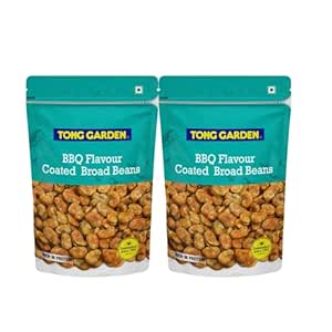 Tong Garden 500g BBQ Broad Beans | Crunchy, High-Protein Snack with Garlic, Shallot & BBQ Flavor | Healthy & Flavorful Snack Option – (Pack of 2)