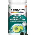 Centrum Healthy Hair Biotin+ Gummies | With Biotin, Zinc, Folic Acid, Vitamin B12, C, D for Hair Growth, Volume, Shine | Strawberry Flavour | Veg - 30 Gummies