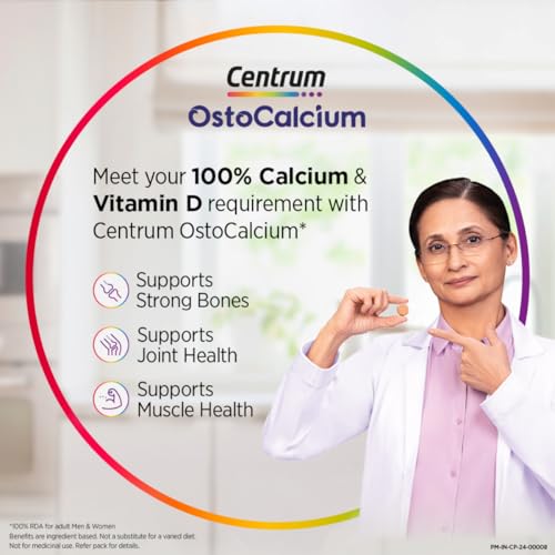 Centrum Ostocalcium Total Chewable Tablets For Women & Men | Vitamin D & Calcium Tablets To Support Strong Bones, Joints & Muscles |60 Tablets, 128 Grams - Image 5