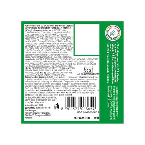 Centrum Joint & Mobility Capsule | Supplement | Undenatured Collagen Type II, Vitamin K2, Calcium for Joint support, Cartilage Support and Better Mobility | Joint Support Capsule - Pack of 10 - Image 7