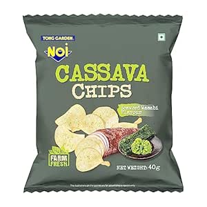 Tong Garden Seaweed Wasabi Flavour Cassava Chips 40g (Pack of 10)
