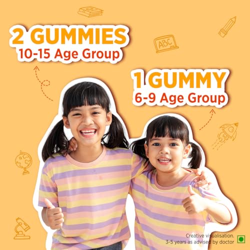 Centrum Kids- Multivitamin Gummies for Kids | Non-Habit Forming | With Zinc, Vitamin B, C, D for Overall Growth, Healthy Digestion, Eye Health, Immunity | Tasty Orange Flavour | Veg - 50 gummies - Image 7