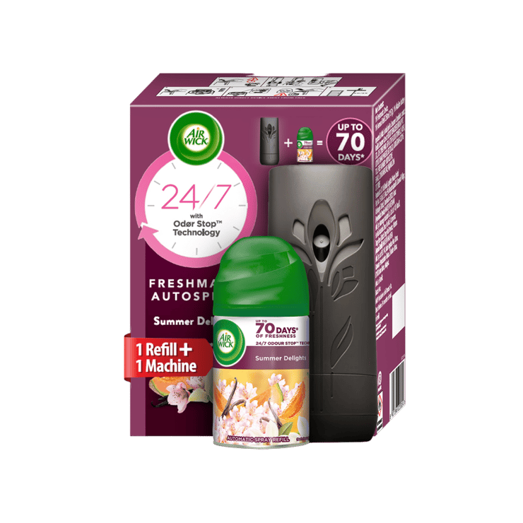 Airwick Air Freshener Kit (Machine + Summer Delights Refill) (Summer Delights) – 250 ml