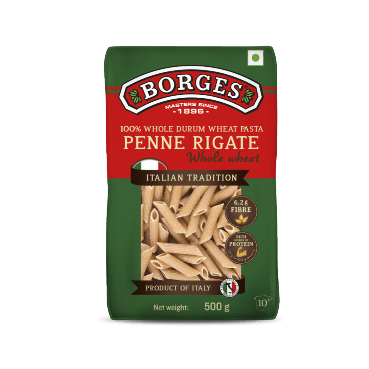 Borges Penne Rigate Whole Wheat Pasta – 500 g