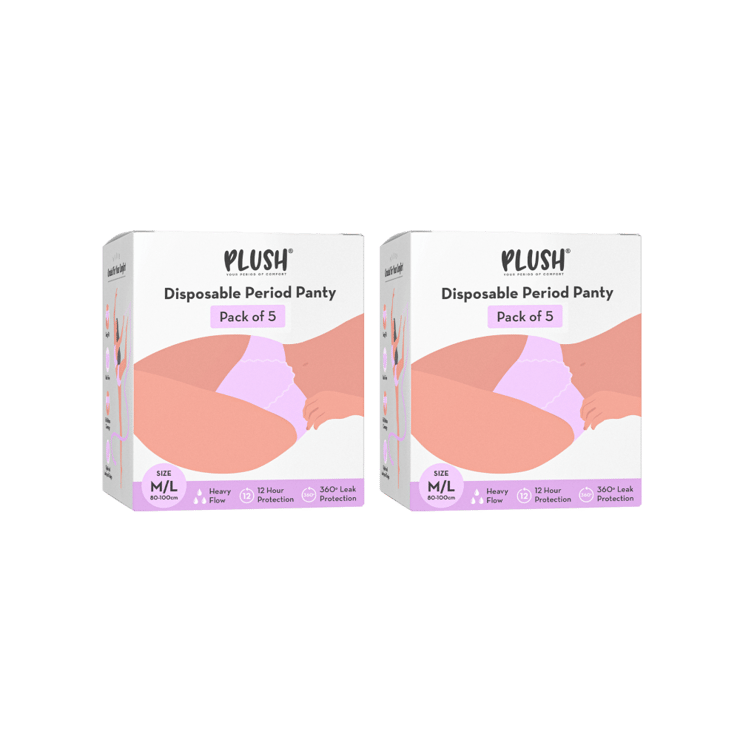 Plush Disposable Period Panty – Pack of 2 – 2 x 1 pack (5 pieces)