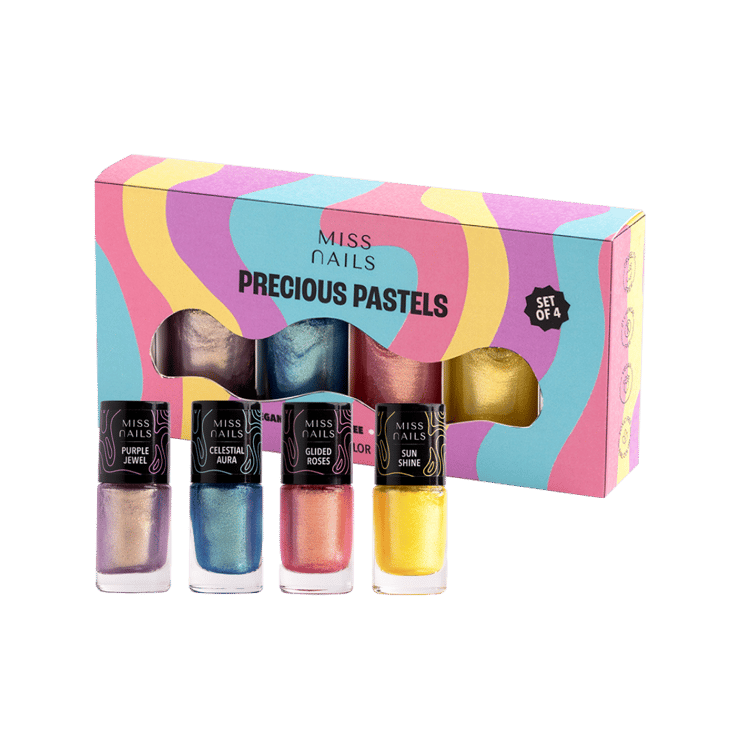 Miss Nails Nail Paint Kit (Precious Pastels) – 1 pack (4 pieces)