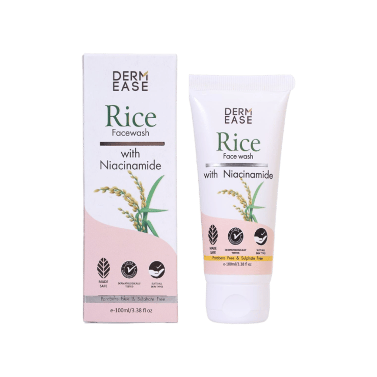 DERM EASE Rice Face Wash with Niacinamide – 100 ml