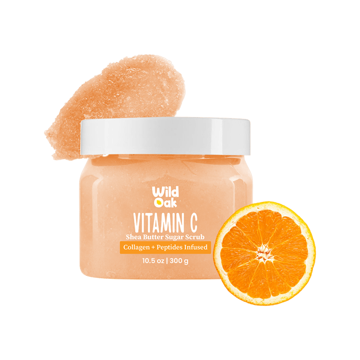 Wild Oak Vitamin C Shea Butter Sugar Face & Body Scrub – 300 g