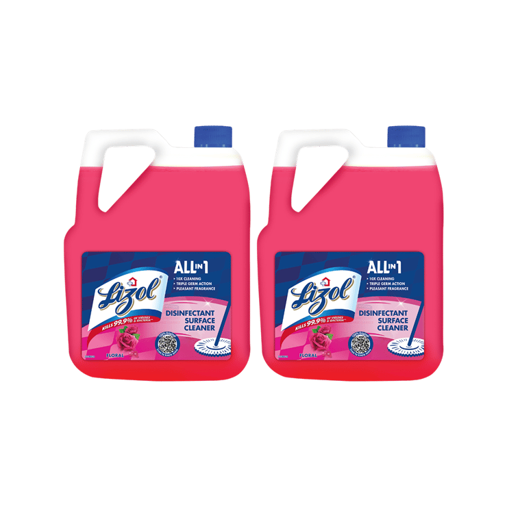 Lizol Disinfectant Surface & Floor Cleaner (Floral) – 5 l – Pack of 2 – 2 x 5 ltr